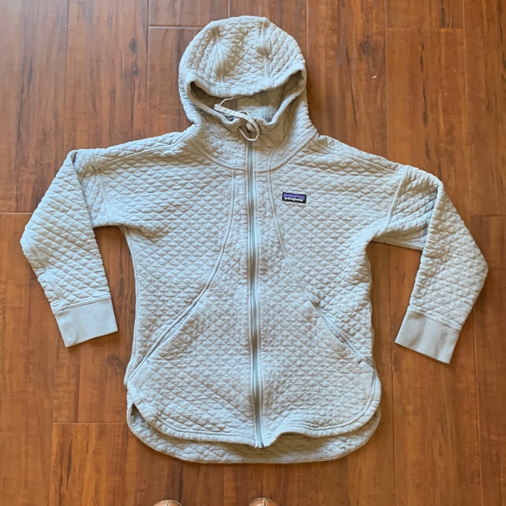 Patagonia Quilted Hoodie Jacket in Light Beige